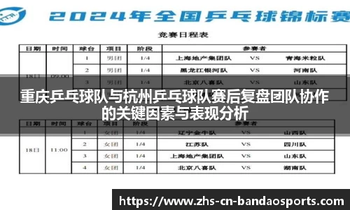 重庆乒乓球队与杭州乒乓球队赛后复盘团队协作的关键因素与表现分析